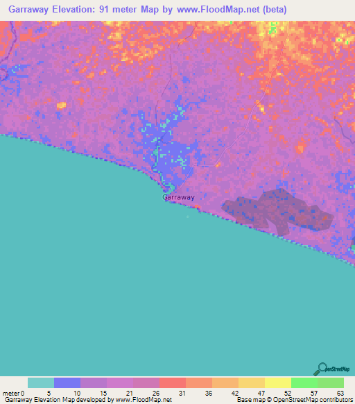 Garraway,Liberia Elevation Map