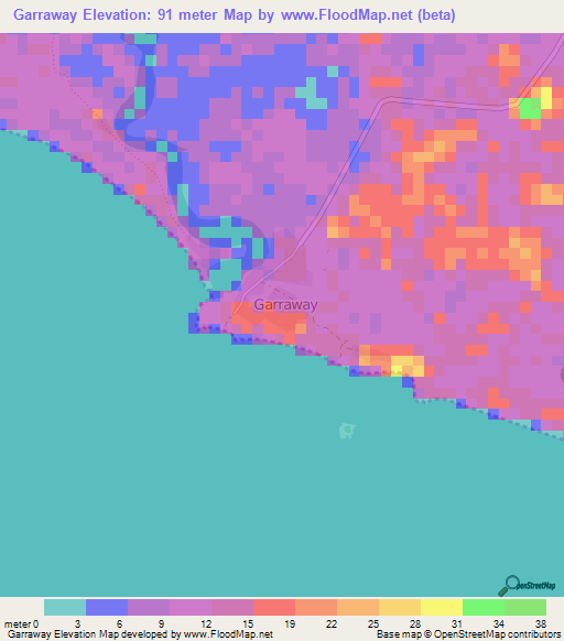 Garraway,Liberia Elevation Map