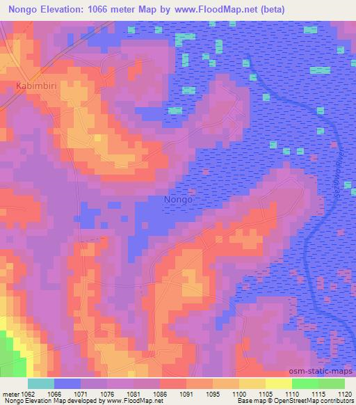 Nongo,Uganda Elevation Map