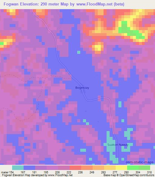 Fogwan,Liberia Elevation Map