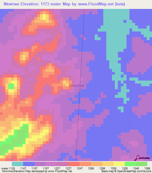 Nkwirwa,Uganda Elevation Map