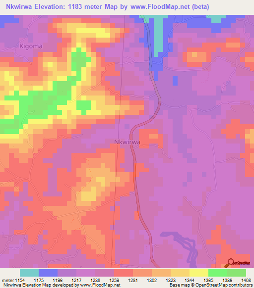 Nkwirwa,Uganda Elevation Map