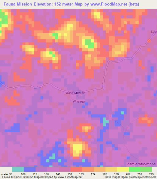 Fauna Mission,Liberia Elevation Map