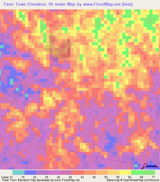 Farer Town,Liberia Elevation Map