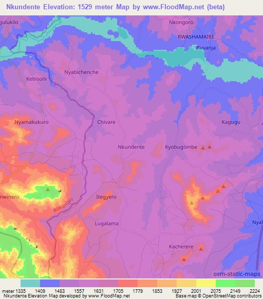 Nkundente,Uganda Elevation Map