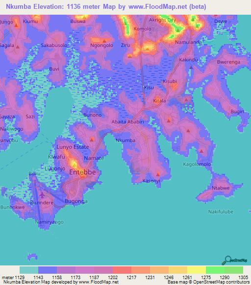 Nkumba,Uganda Elevation Map