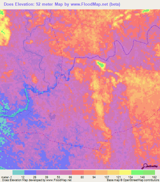 Does,Liberia Elevation Map
