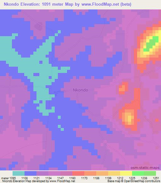 Nkondo,Uganda Elevation Map