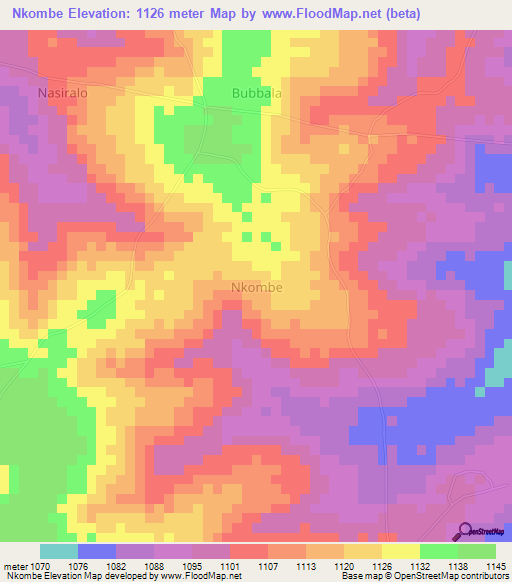 Nkombe,Uganda Elevation Map