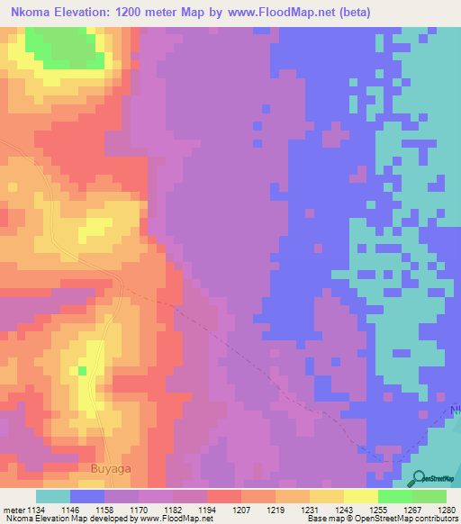 Nkoma,Uganda Elevation Map