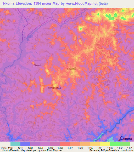Nkoma,Uganda Elevation Map