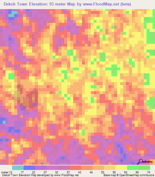 Dekoh Town,Liberia Elevation Map