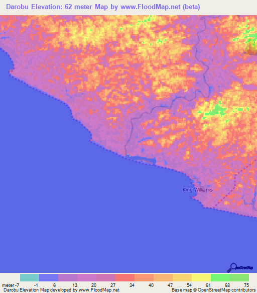 Darobu,Liberia Elevation Map