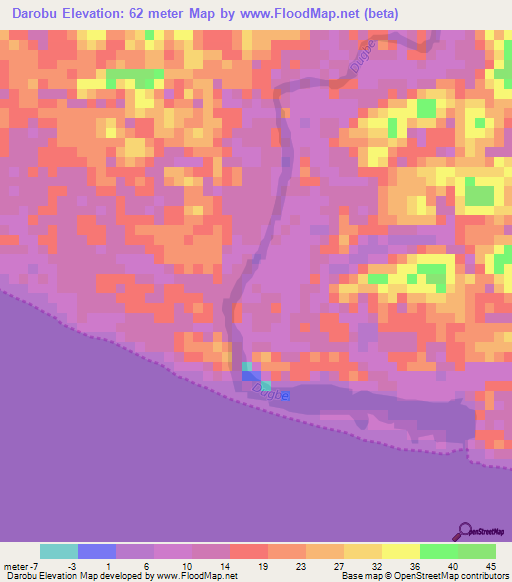 Darobu,Liberia Elevation Map