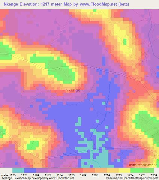 Nkenge,Uganda Elevation Map