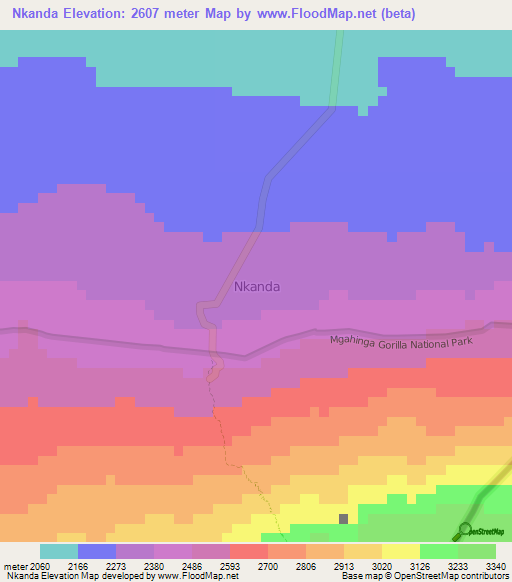 Nkanda,Uganda Elevation Map