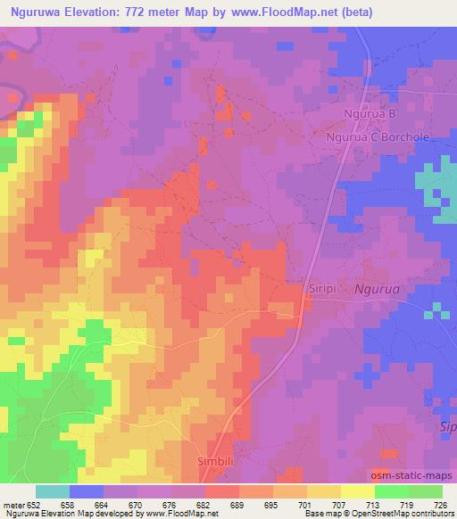 Nguruwa,Uganda Elevation Map