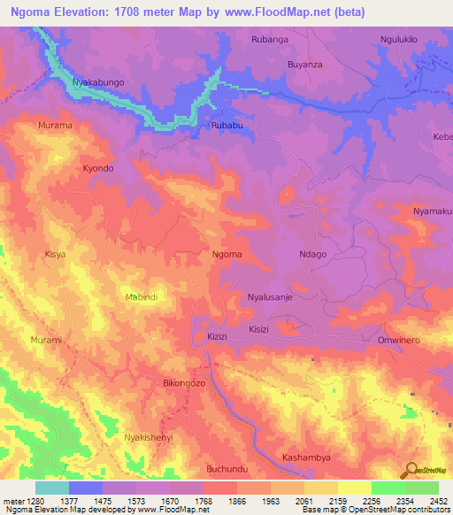 Ngoma,Uganda Elevation Map