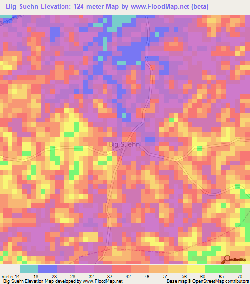 Big Suehn,Liberia Elevation Map