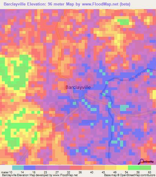 Barclayville,Liberia Elevation Map