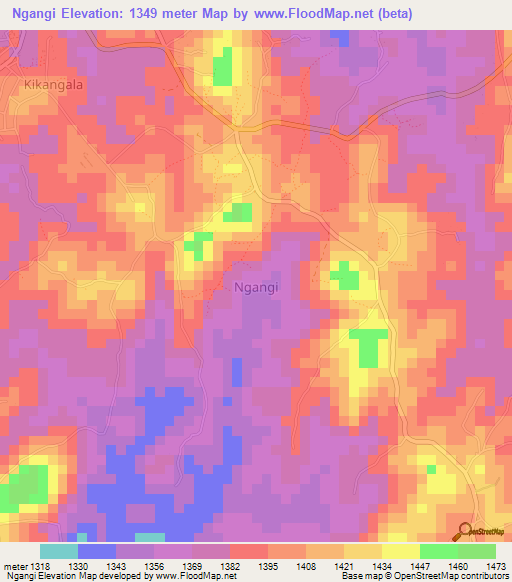 Ngangi,Uganda Elevation Map