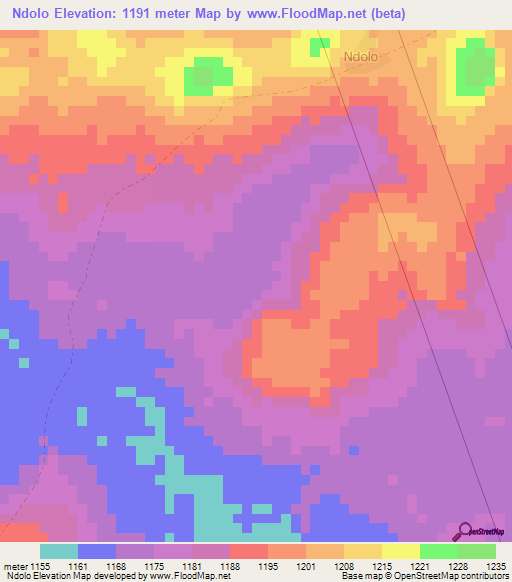 Ndolo,Uganda Elevation Map