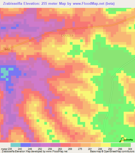 Zrabisseifla,Ivory Coast Elevation Map