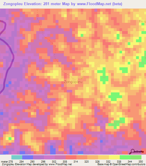 Zongopleu,Ivory Coast Elevation Map