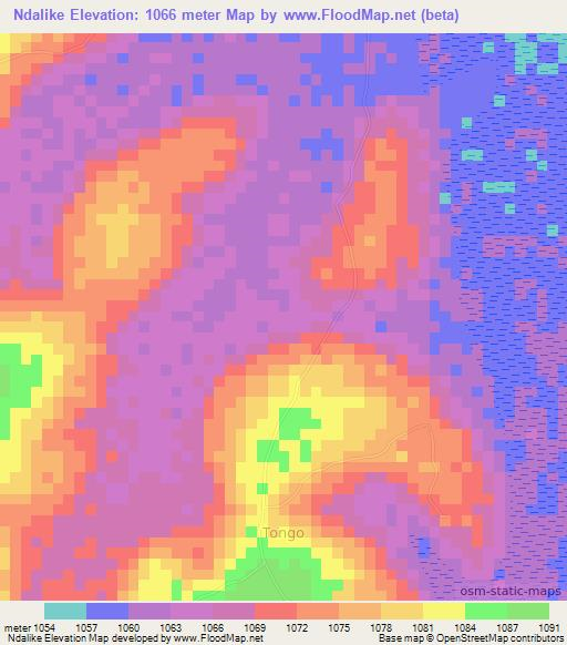 Ndalike,Uganda Elevation Map