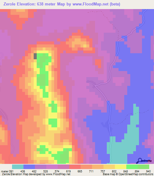 Zerole,Ivory Coast Elevation Map