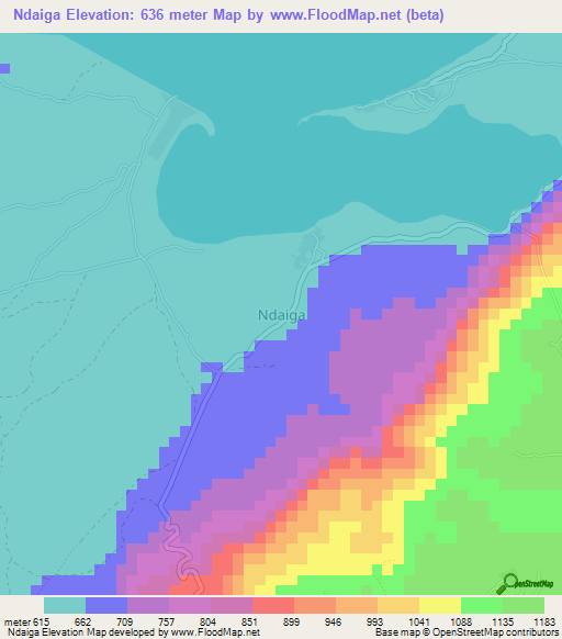 Ndaiga,Uganda Elevation Map