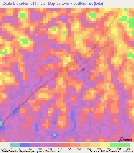 Zeale,Ivory Coast Elevation Map
