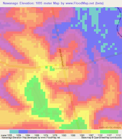 Nawanago,Uganda Elevation Map