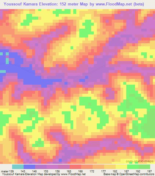 Youssouf Kamara,Ivory Coast Elevation Map