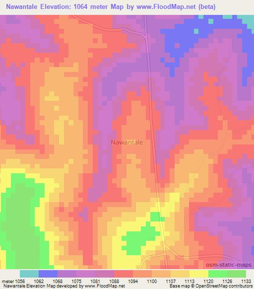 Nawantale,Uganda Elevation Map
