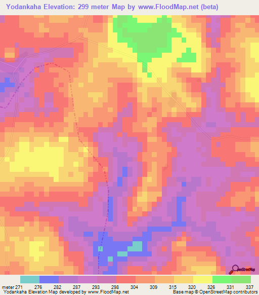 Yodankaha,Ivory Coast Elevation Map