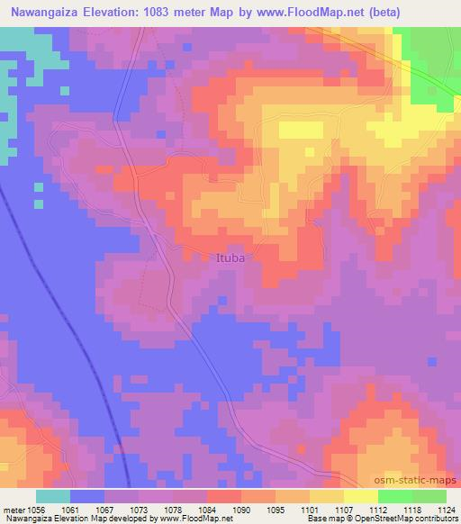 Nawangaiza,Uganda Elevation Map