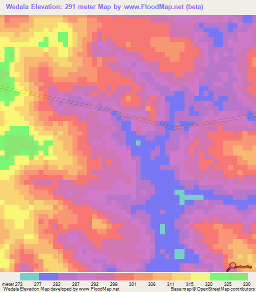 Wedala,Ivory Coast Elevation Map