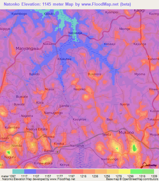 Natonko,Uganda Elevation Map