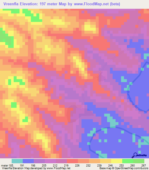 Vreenfla,Ivory Coast Elevation Map