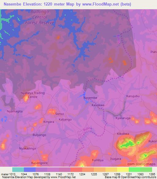Nasembe,Uganda Elevation Map