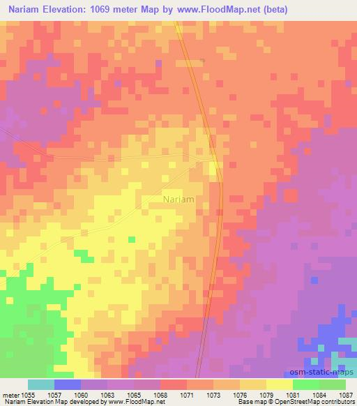 Nariam,Uganda Elevation Map