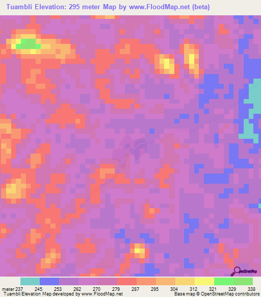 Tuambli,Ivory Coast Elevation Map