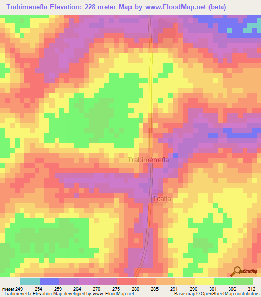 Trabimenefla,Ivory Coast Elevation Map