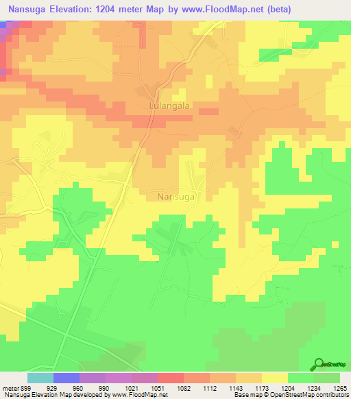 Nansuga,Uganda Elevation Map