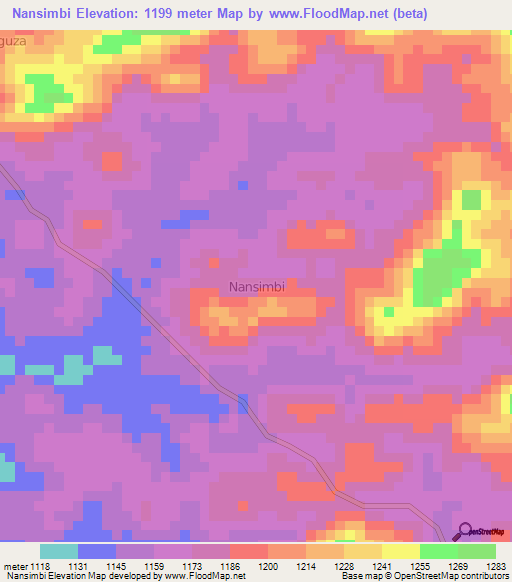 Nansimbi,Uganda Elevation Map