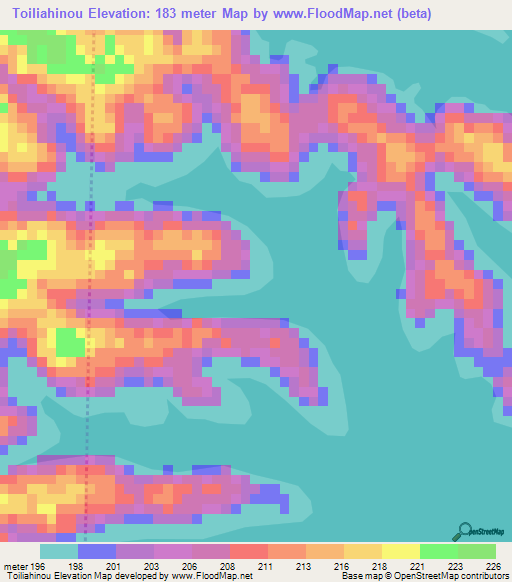 Toiliahinou,Ivory Coast Elevation Map