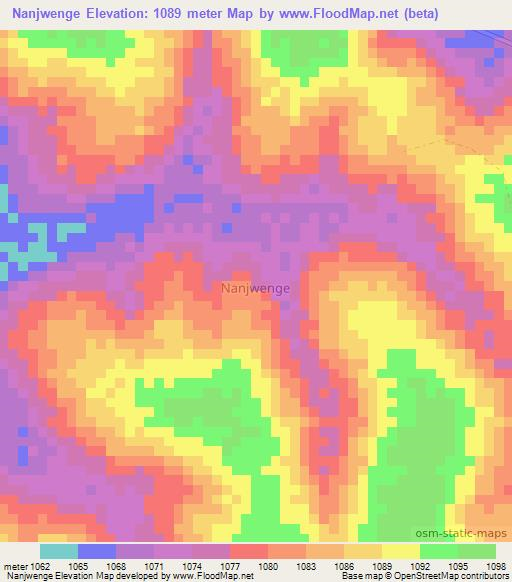 Nanjwenge,Uganda Elevation Map