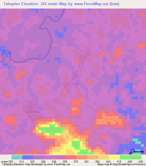 Tahapleu,Ivory Coast Elevation Map
