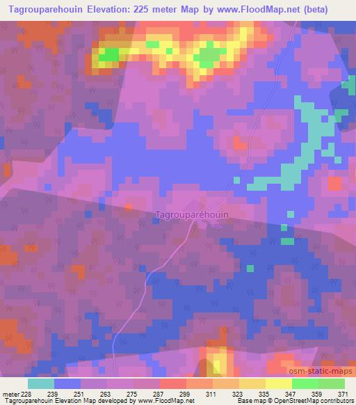 Tagrouparehouin,Ivory Coast Elevation Map